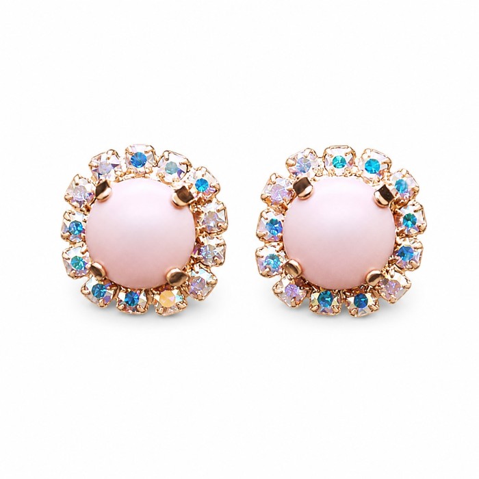 Kõrvarõngad naistele DiamondSky „Hinge Peegel II“ (Pastel Rose) Swarovski kristallidega