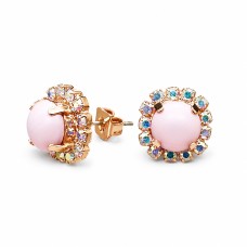Kõrvarõngad naistele DiamondSky „Hinge Peegel II“ (Pastel Rose) Swarovski kristallidega