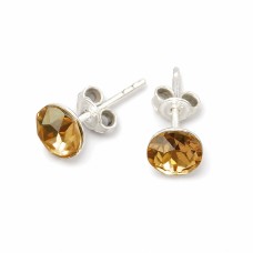 925 Sterling Silver Earrings “Classic II (Golden Shadow)” created with Crystals by Swarovski®