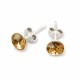 Серебряные серьги 925 пробы «Классика II (Golden Shadow)» с кристаллами Swarovski®