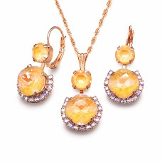 Ehtekomplekt naistele „Clarice VI (Peach DeLite)“ Swarovski® kristallidega