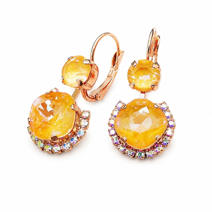 Ehtekomplekt naistele „Clarice VI (Peach DeLite)“ Swarovski® kristallidega