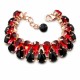 Käevõru naistele DiamondSky „Serafina (Jet/Scarlet)“ Swarovski® kristallidega