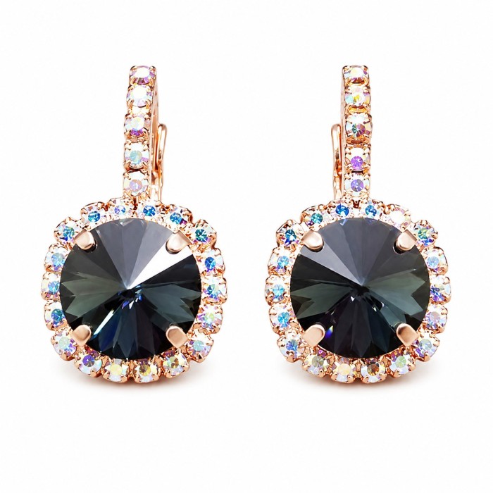 Серьги «Кларис VII (Graphite)» с кристаллами Swarovski®