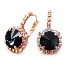 Earrings “Clarice VII” (Graphite) dazzling with Crystals by Swarovski®