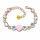 Bracelet “Glare II” (Rose Water Opal / Aurora Borealis / Golden Shadow) dazzling with Crystals by Swarovski®