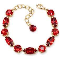 Браслет "Шик II (Scarlet)" с кристаллами Swarovski®