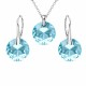 Hõbedane ehtekomplekt naistele „Marianne (Aquamarine)“ Swarovski® kristallidega
