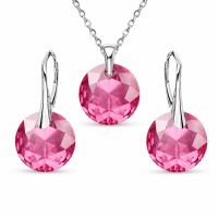 Hõbedane ehtekomplekt naistele „Marianne (Rose)“ Swarovski® kristallidega