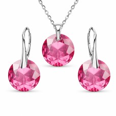 925 Sterling Silver Jewelry Set “Marianne (Rose)” created with Crystals by Swarovski®