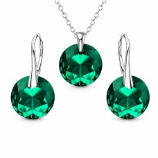 Hõbekomplekt „Marianne“ (Emerald) 925 hõbedast Swarovski® kristallidega
