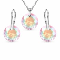 Hõbedane ehtekomplekt naistele „Marianne (Aurora Borealis)“ Swarovski® kristallidega