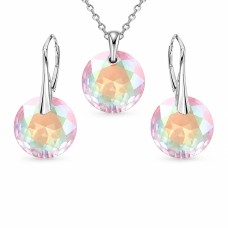 925 Sterling Silver Jewelry Set “Marianne (Aurora Borealis)” created with Crystals by Swarovski®