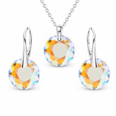 925 Sterling Silver Jewelry Set “Marianne (Shimmer)” created with Crystals by Swarovski®