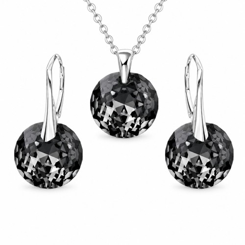 Hõbedane ehtekomplekt naistele „Marianne (Silver Night)“ Swarovski® kristallidega