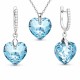 Hõbedane ehtekomplekt naistele „Romantic Heart III R (Aquamarine)“ Swarovski® kristallidega