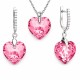 925 Sterling Silver Jewelry Set “Romantic Heart III R” (Rose) embellished with Crystals by Swarovski®