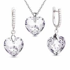 Hõbekomplekt „Romantic Heart III R“ 925 hõbedast Swarovski kristallidega