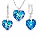 Hõbedane ehtekomplekt naistele „Romantic Heart III R (Bermuda Blue)“ Swarovski® kristallidega