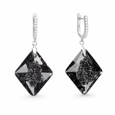 Naiste kõrvarõngad Diamond Sky „Growing Crystal (Silver Night)“ koos Swarovski kristallidega