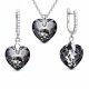 Hõbedane ehtekomplekt naistele „Romantic Heart III R (Silver Night)“ Swarovski® kristallidega