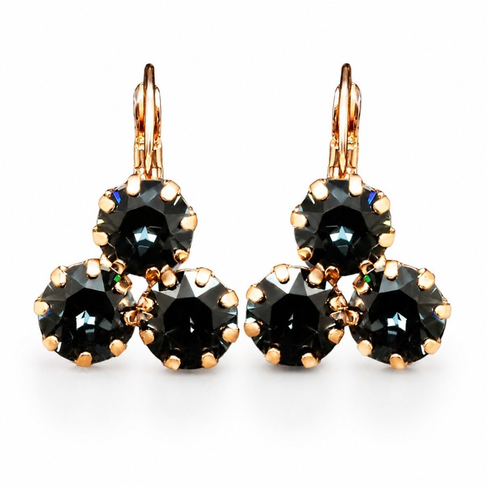 Серьги «Кристальная Леди II (Graphite)» с кристаллами Swarovski®
