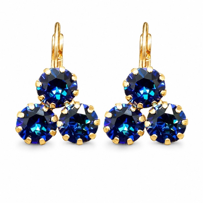Серьги «Кристальная Леди II (Bermuda Blue)» с кристаллами Swarovski®