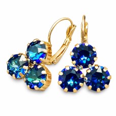 Naiste kõrvarõngad Diamond Sky „Crystal Lady II (Bermuda Blue)„ koos Swarovski kristallidega