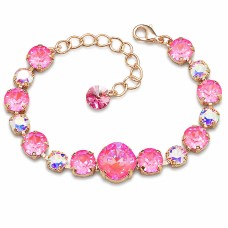 Käevõru naistele DiamondSky „Pimestav Sära II (Lotus Pink DeLite)“ Swarovski kristallidega