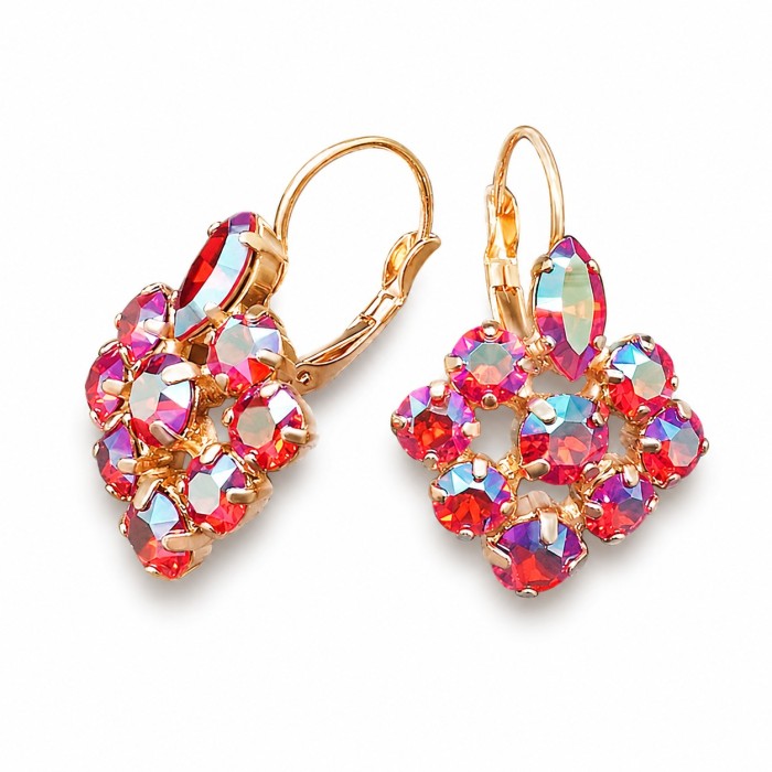 Kõrvarõngad „Splendor (Light Siam Shimmer)“ Swarovski® kristallidega