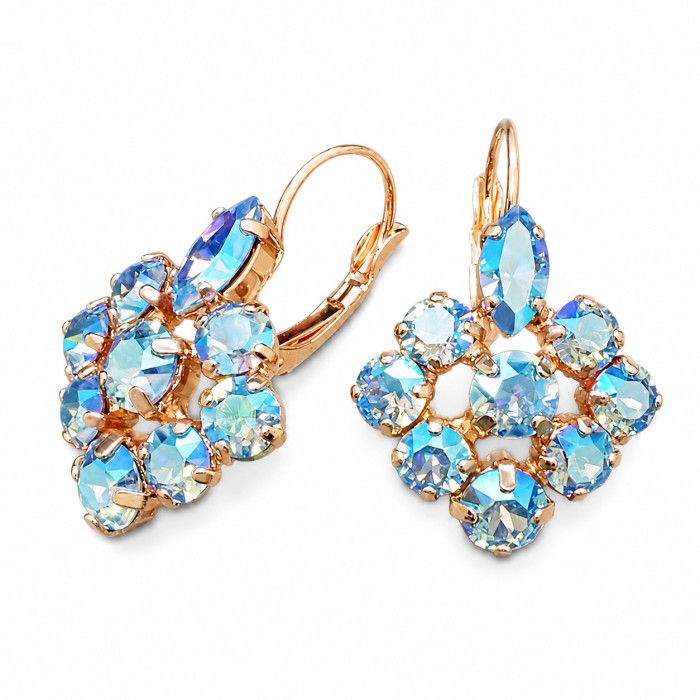 Серьги «Роскошь (Light Sapphire Shimmer)» с кристаллами Swarovski®