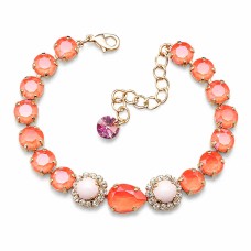 Käevõru naistele DiamondSky „Crystal Drop III (Light Coral)“ Swarovski kristallidega
