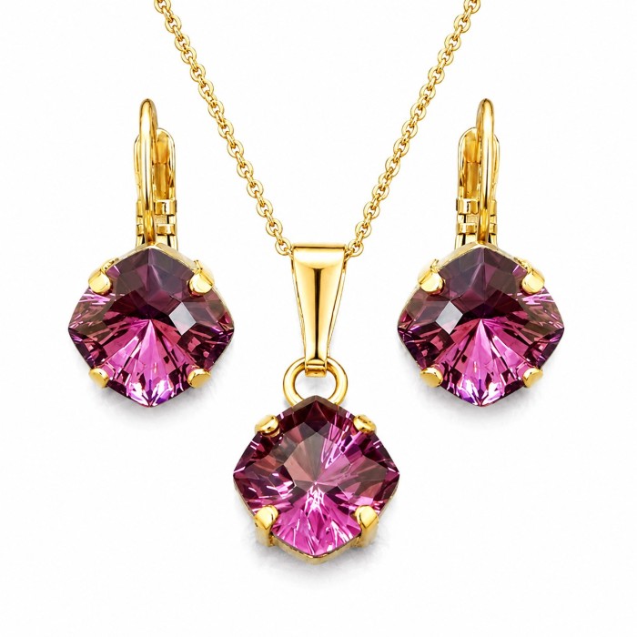 Женский комплект «Мистика (Amethyst)» с кристаллами Swarovski®