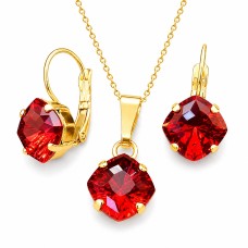 Ehtekomplekt naistele „Mystic (Scarlet)“ Swarovski® kristallidega