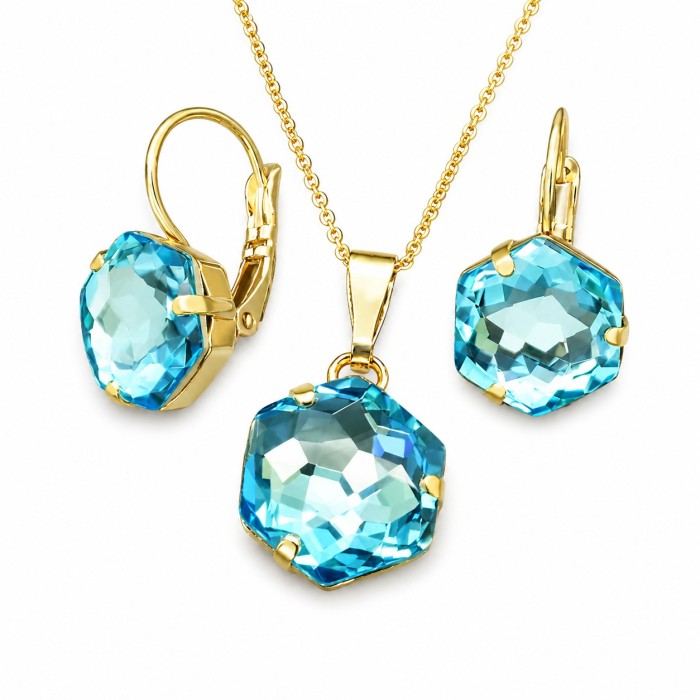 Jewelry Set “Fantasy (Aquamarine)” created with Crystals by Swarovski®