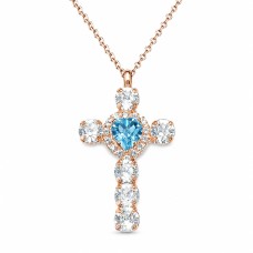 Naiste kaelakee DiamondSky „For You (Aquamarine)“ Swarovski kristallidega