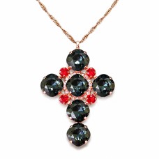 Pendant “Glamour (Graphite / Light Siam)” created with Crystals by Swarovski®