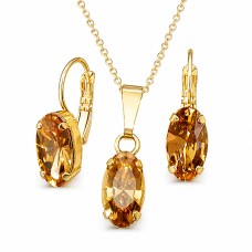 Ehtekomplekt naistele „Enigma (Light Colorado Topaz)“ Swarovski® kristallidega