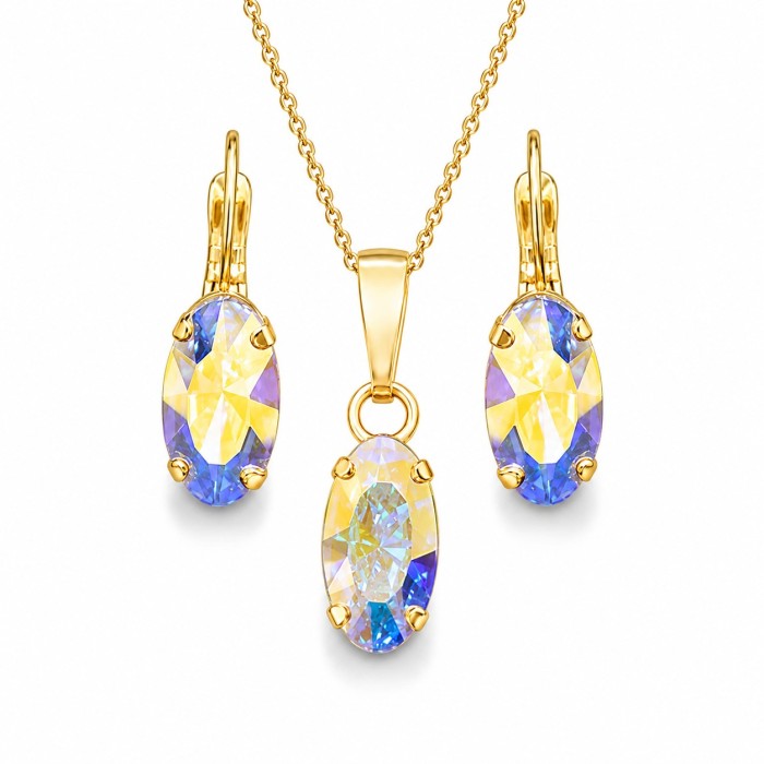 Женский комплект «Энигма (Aurora Borealis)» с кристаллами Swarovski®