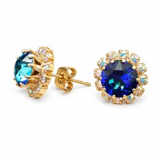 Серьги «Великолепие III (Bermuda Blue)» с кристаллами Swarovski®