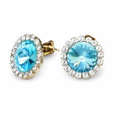 Серьги «Кларис X (Aqua Bohemica)» с кристаллами Preciosa®