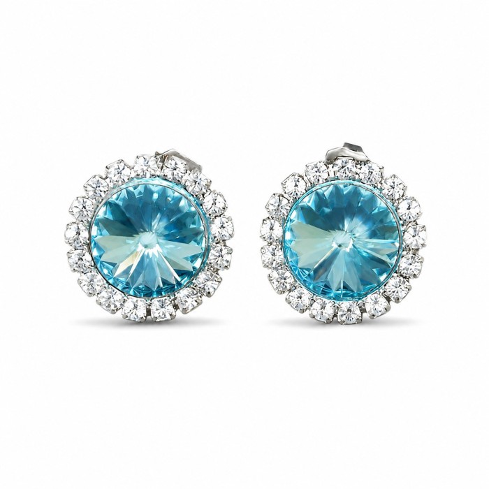 Серьги «Кларис X (Aqua Bohemica)» с кристаллами Preciosa®