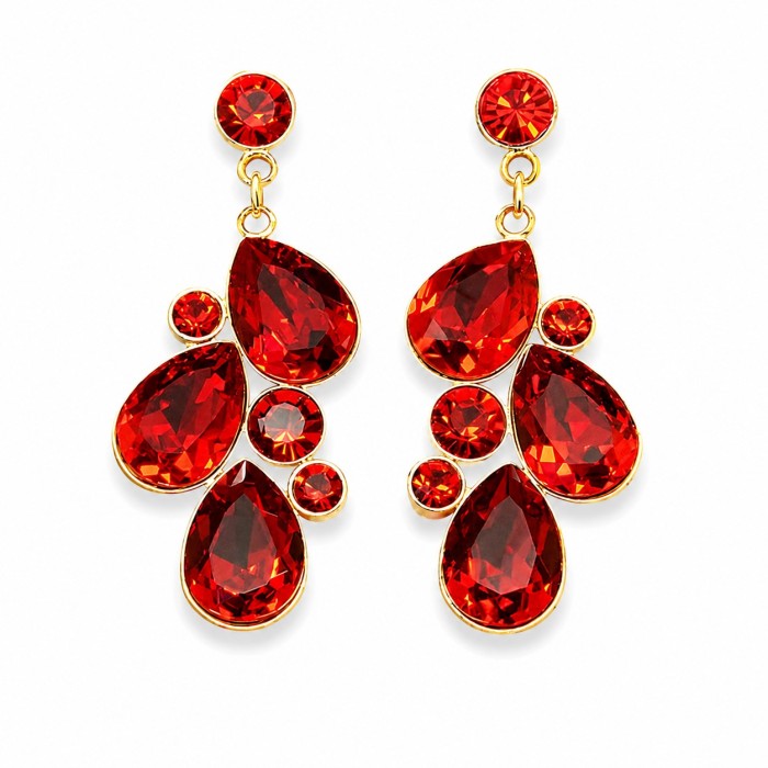 Naiste kõrvarõngad Diamond Sky „Fillory Magic (Light Siam)“ koos Preciosa® kristallidega