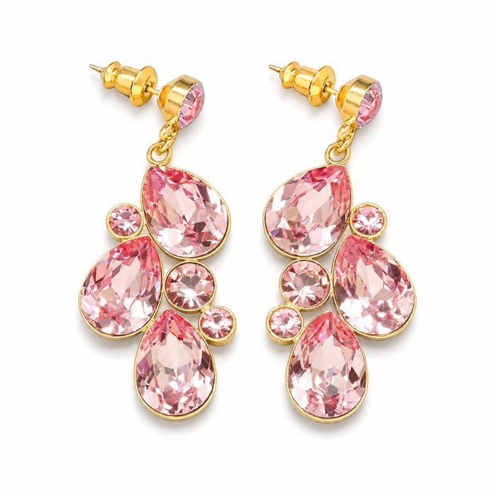 Naiste kõrvarõngad Diamond Sky „Fillory Magic (Light Rose)“ koos Preciosa® kristallidega