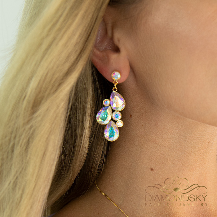 Naiste kõrvarõngad Diamond Sky „Fillory Magic (Aurora Borealis)“ koos Preciosa® kristallidega