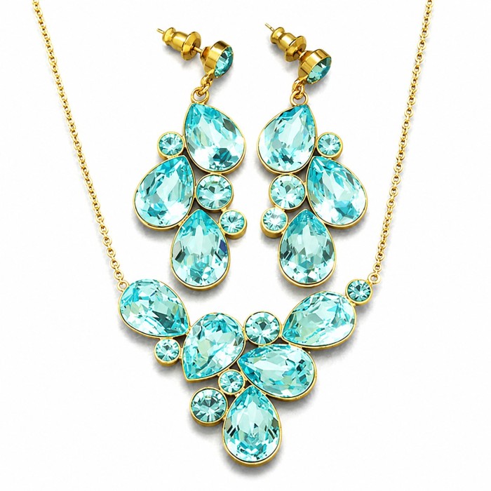 Ehtekomplekt naistele „Fillory Magic (Aqua Bohemica)“ Preciosa® kristallidega