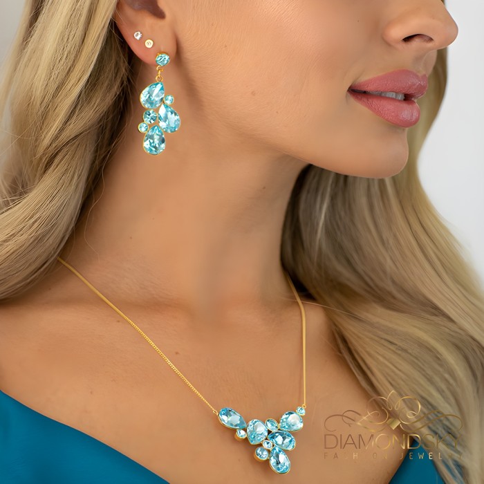 Ehtekomplekt naistele „Fillory Magic (Aqua Bohemica)“ Preciosa® kristallidega
