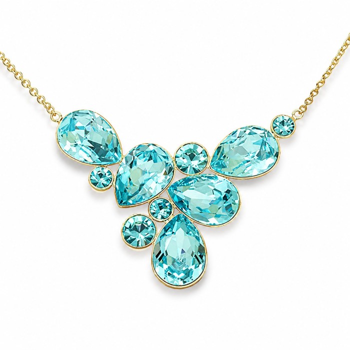Кулон «Волшебство Филлори (Aqua Bohemica)» с кристаллами Preciosa®