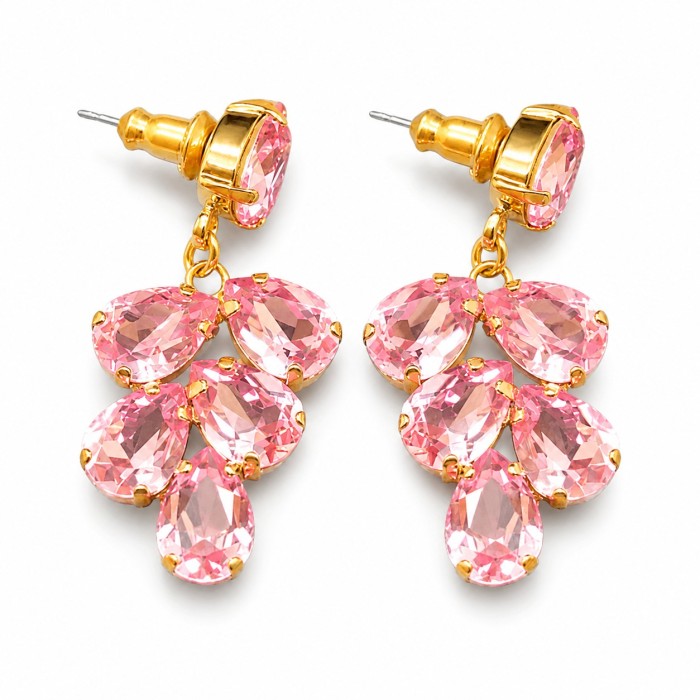 Kõrvarõngad „Amber II (Light Rose)“ Preciosa® kristallidega
