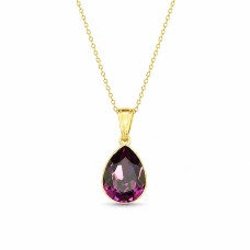925 Sterling Silver Pendant “Crystal Drop (Amethyst)” created with Preciosa® crystals